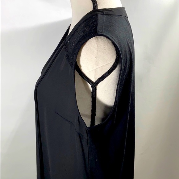 NWOT Sleeveless Top w/Lace Shoulder Details Black - Picture 7 of 14